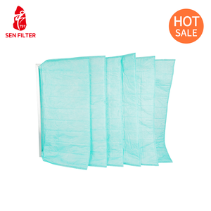 Nouveau filtre à air à effet moyen vendu directement, filtre à air industriel à poche, couleur personnalisée, fibre synthétique, application de filtration de l'air - Product Image 3