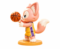 Figurine de collection tendance en PVC et ABS moulé par injection, personnalisée, en forme de renard, pour le sport de basketball, en boîte mystère promotionnelle