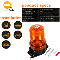 Nouvelle lampe stroboscopique LED ambre haute intensité DP-WR002 pour chariot élévateur, certifiée CE ROHS IP65, 12-110V DC, 30000+ heures