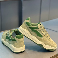 Nouvelles Chaussures de Marche Sportives Rétro d'Automne, Tige en Cuir PU Respirant, Doublure en Maille, Antidérapantes, Semelle Épaisse, Baskets Décontractées Confortables