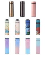 500ml 17oz Logo personnalisé chiffres affichage de la température Double paroi Termos vide intelligent numérique tactile Sublimation bouteille d'eau