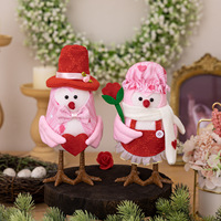 Nouvelle décoration de bureau lumineuse créative pour la Saint-Valentin, oiseau rose, figurine décorative pour événements
