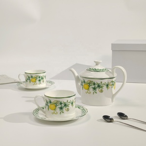 D Series Luxury Coffee <b>Set</b> Bone China Afternoon <b>Tea</b> Cup Saucer Kettle <b>Set</b> Cup and Saucer Coffee <b>Set</b> - Product Image 3