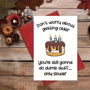 Cartes de vœux amusantes personnalisées en gros avec texte humoristique pour gâteaux d'<span class=keywords><strong>anniversaire</strong></span> et fêtes entre amis - Product Image 2