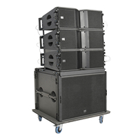 Système audio linéaire portable actif intégré avec amplificateur de 8 pouces et 18 pouces, avec caisson de basses, ensemble de haut-parleurs en ligne
