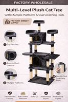 Arbre à chat en carton de qualité supérieure, écologique, durable, multi-niveaux, avec poteaux à gratter en sisal naturel et structure en velours