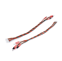 Kabel Sensor 8 Pin 4 LED Sepasang Putih Female Terpilin 2 Bening 2 Hitam Tutup Merah Heat Shrink untuk Indikator Deteksi OEM