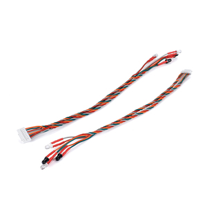 Paire de faisceaux de câbles de capteur 8 broches 4 LED, connecteurs femelles blancs torsadés, 2 transparents, 2 noirs, gaine thermorétractable rouge pour indicateur de détection OEM - Product Image 1