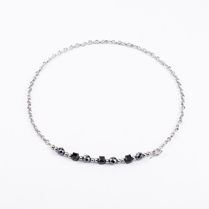 Geometric Beaded Necklace Black Faceted Cube And Ball <b>Titanium</b> Steel <b>Chain</b> For Men And Women Fashion Jewelry XYN0130 - Product Image 3