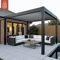 Pergola motorisée en aluminium pour jardin extérieur 3x3 3x4 3x6 4x3 4x4 4x6 6x4M, Gazebo, Pavillon, Pergola à lames orientables pour Patio, Jardin, Balcon