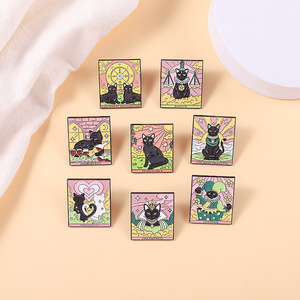 Pin personalizado de adivinación, conjunto de insignia de astrología, <span class=keywords><strong>tarot</strong></span>, Luna, solapa, dibujos animados de metal, Gato Negro, esmalte de tarjeta, <span class=keywords><strong>tarot</strong></span> - Product Image 2