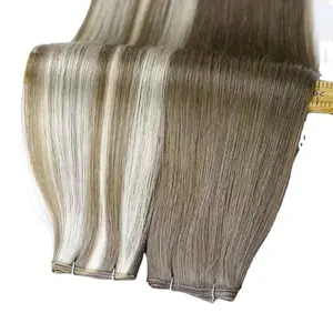 Wholesale Price Brazilian Thin Invisible Genius Weft Hair Extensions Double Drawn Human Hair Genius Weft