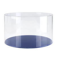 Vitrine de présentation cylindrique en acrylique écologique de 12 pouces avec base transparente pour objets de collection