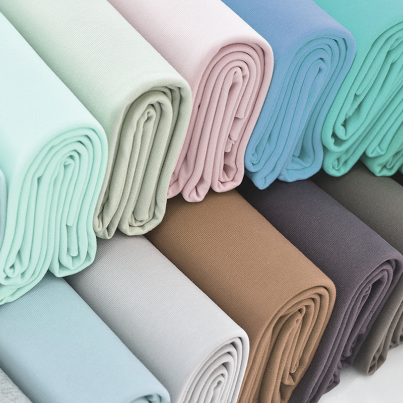 Лидер продаж, растягивающаяся трикотажная флисовая ткань из бамбукового спандекса, 4 способа