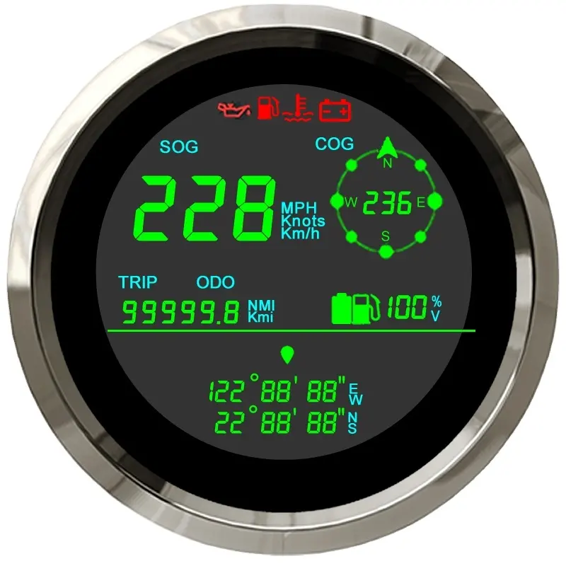 Speedometer GPS Digital Penuh, Speedometer Mobil Balap Sepeda Motor 200Km/Jam