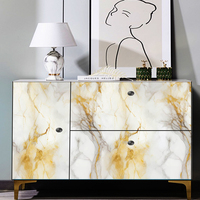 Papier peint auto-adhésif à motif de marbre de granit jaune, autocollant anti-graisse pour cuisine, papier peint pour la décoration murale de la maison