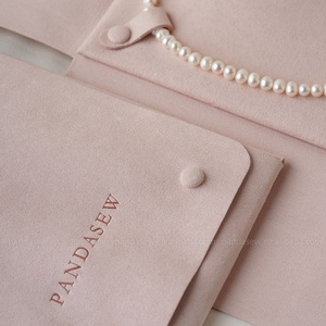 Plateau de présentation de bijoux en microfibre rose de luxe avec logo personnalisé PandaSew, organiseur de bijoux - Product Image 3