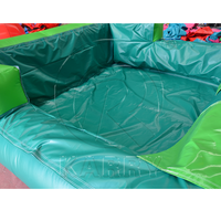 Toboggan aquatique gonflable vert de 36 pieds à double voie avec piscine à jets d'eau, toboggan aquatique extra long pour enfants, fête d'été