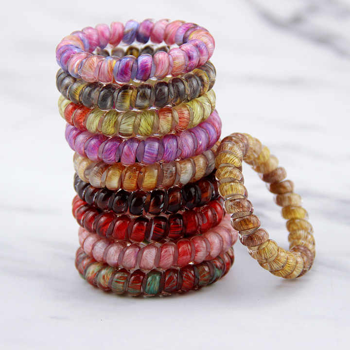 Hair Band Tpu Elastic Spring for clear Colorful Black Elastic Hair ...