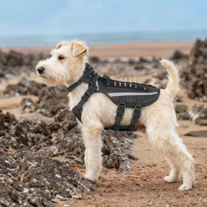 สายรัดสุนัขแบบสะท้อนแสงไนลอนกันน้ำ พร้อมห่วงจับ ห่วง D ป้องกันการดึง ปรับได้ เสื้อกั๊กสัตว์เลี้ยงแบบยุทธวิธี - Product Image 1