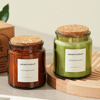 Vente en gros Bougies parfumées à la cire de soja végétale sans fumée Bougies en verre brun pour la décoration de la maison