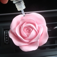Diffuseur d'huiles essentielles en plâtre parfumé à la rose, en céramique de porcelaine rose, à clipser sur grille d'aération de voiture, désodorisant et diffuseur d'arômes