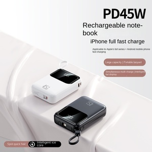 Nueva Batería Portátil Mini <span class=keywords><strong>de</strong></span> 22.5W con Carga Súper Rápida y Cable, 20000 mAh, Batería <span class=keywords><strong>de</strong></span> Polímero <span class=keywords><strong>de</strong></span> Litio <span class=keywords><strong>de</strong></span> Plástico para Móvil - Product Image 3