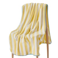 Maßgefertigtes Korallenfleece-Handtuchset mit Streifenmuster, Badetuch, Handtuch, Schnelltrocknende Haarkappe für Zuhause und Reisen