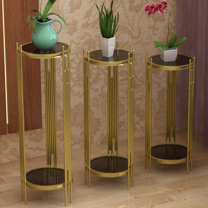 Meubles de salon, table d'appoint en acier inoxydable, table d'angle de luxe pour support à fleurs - Product Image 6