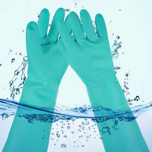 OEM 绿色丁腈耐化学防护工业家用手套，双利手用，18 英寸长，EN420 EN374-2 4101 - Product Image 3