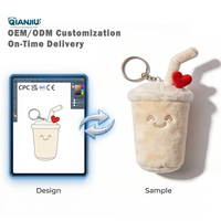 Boneka Plush Minuman Stroberi Lucu, Boneka Plush Es Krim Susu Teh Boba, Gantungan Kunci Boneka Plush Boba
