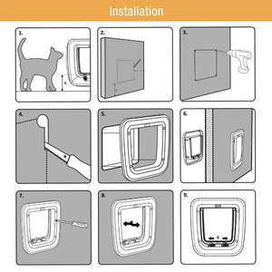 Porta <span class=keywords><strong>per</strong></span> Gatti con Chiusura a 4 Vie e Guarnizione Antipolvere, Controllo Manuale dell'Ingresso/Uscita degli Animali Domestici <span class=keywords><strong>per</strong></span> Uso Interno ed Esterno - Product Image 4