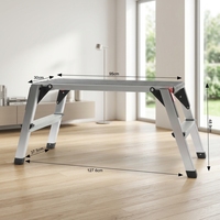 Plateforme de travail pliante en aluminium de qualité supérieure de 950 mm, capacité de 150 kg, grande surface de stationnement, échelle-banc avec bandes antidérapantes