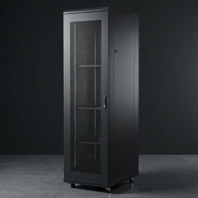 Heavy Duty Floor Standing 42U Server Rack Cabinet Cooling Vented Door 1000kg Load 19 Inch Network Rack for Data Center Stock