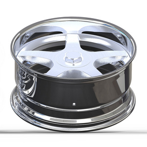 Jantes forgées 5x112 5x127 <span class=keywords><strong>2</strong></span> pièces 18 19 20 21 22 24 26 pouces en aluminium brossé avec lèvre chromée profonde pour Chevy Impala - Product Image 2