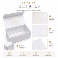 Boîte cadeau pliable en carton rigide blanc de luxe avec logo personnalisé de qualité supérieure, grande, mate, avec fermeture magnétique