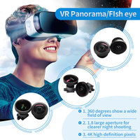 Lensa Tahan Air IP69 Pabrikan Sensor GC2053 210 210 133 Derajat M12 Lensa Fisheye VR 1/2.9'' untuk Lensa Panorama