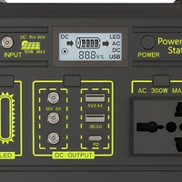 Station d'alimentation portable 300W, générateur solaire, sortie DC 15V-20V, sortie AC 50W max, alimentation de secours portable pour utilisation en extérieur et en voiture