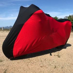 Housse de <span class=keywords><strong>moto</strong></span> en polyester et élasthanne à logo personnalisé, 2 couleurs, housse de <span class=keywords><strong>moto</strong></span> intérieure élastique avec doublure en polaire douce - Product Image 5