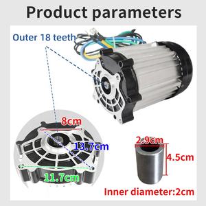 60-72v 고출력 <span class=keywords><strong>DC</strong></span> 브러시리스 모터 3000W 외부 18-치아 사각 웨이브 Dcbl 모터 수리 전기 세발 자전거, 지게차, 등 - Product Image 3