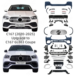 Kit carrosserie pare-chocs en plastique PP de qualité supérieure pour <span class=keywords><strong>Mercedes</strong></span> Benz <span class=keywords><strong>GLE</strong></span> Coupé C167 2020+ Facelift vers modèle GLE63 Coupé <span class=keywords><strong>AMG</strong></span> - Product Image 1