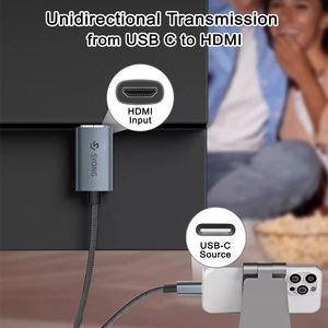Câble adaptateur SYONG USB-C vers HDMI pour téléphone 4K 30HZ, synchronisation vidéo et audio, compatibilité <span class=keywords><strong>de</strong></span> sortie YouTube vers TV - Product Image 3