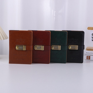Supplier Manufacturer Price Office A5 Password <b>Lock</b> Notebook Loose leaf Paper Kraft Notebook <b>Diary</b> - Product Image 2