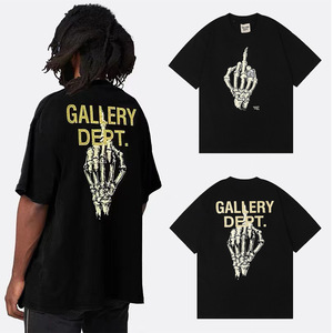 Camiseta de algodón puro estilo americano Godspeed, novedad transfronteriza, estilo hip-hop callejero americano, retro, desgastada, informal, con cuello redondo. - Product Image 3