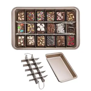 Professionele Non-stick Brownie Pan Met Divider 18 Holte Carbon Stalen Bakken Pan Brood Cake Oven Bakvorm Bakvormen lade