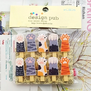 คลิปหนีบรูปไม้ลายสัตว์ ขนาด 3.5 ซม. จำนวน 10 ชิ้น สำหรับตกแต่งผนัง งานฝีมือ คลิปไม้รักษ์โลก - Product Image 1