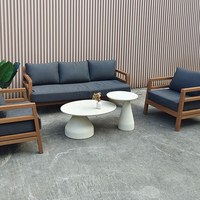 Table de jardin moderne en béton renforcé de fibres de verre, durable, imperméable, personnalisable, pour l'intérieur et l'extérieur, maison, villa