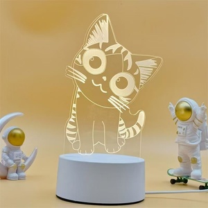 2024 Acrylic Abs Lamp Bedroom Smart Home <b>Lights</b> 3D Illusion Night Lamps RGB Animal Cute Cat Deer LED <b>Light</b> Touch <b>Remote</b> <b>Control</b> - Product Image 1