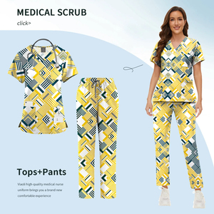 2025 stampati personalizzati scrub uniformi infermiere per natale Halloween vari temi per bambini ospedale 1:1 modello di restauro - Product Image 2