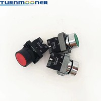 Interrupteur à bouton-poussoir en métal de 22 mm à tête champignon avec voyant LED de contrôle 6V 12V, indicateur de position momentanée ou à enclenchement 1NO1NC Turnmooner
